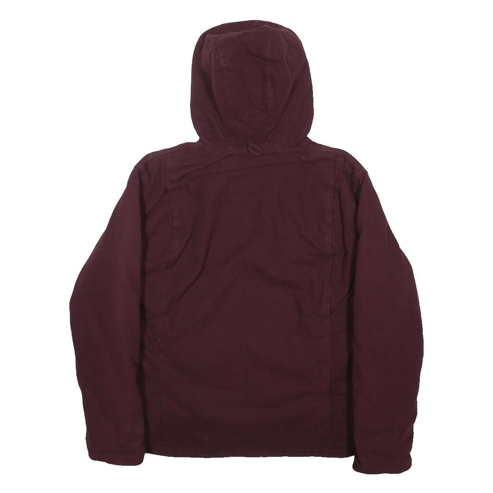 BERNIE Womens Maroon Jacket S Polyester Plain Hooded Zip Casual Outerwear