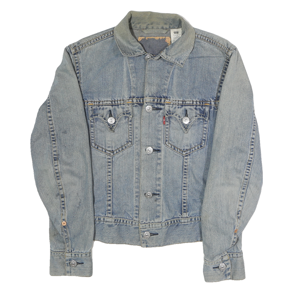 LEVI'S Mens Blue Cotton Denim Jacket S Classic Button Closure Western