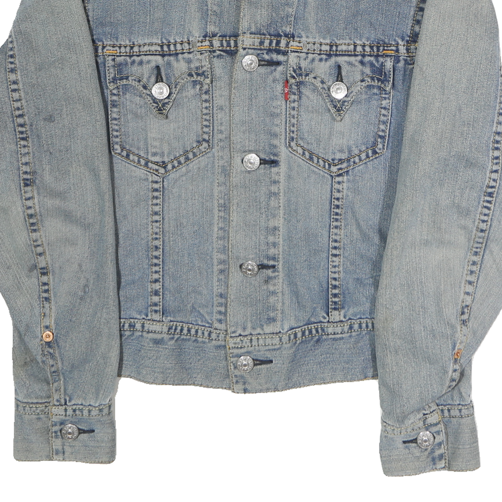 LEVI'S Mens Blue Cotton Denim Jacket S Classic Button Closure Western