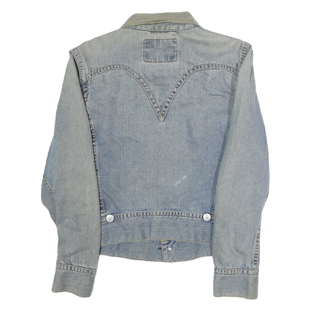 LEVI'S Mens Blue Cotton Denim Jacket S Classic Button Closure Western