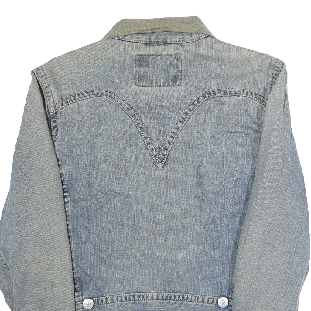 LEVI'S Mens Blue Cotton Denim Jacket S Classic Button Closure Western