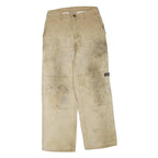 DICKIES Mens Cotton Blend Beige Regular Straight Trousers W30 L30 Workwear Zip