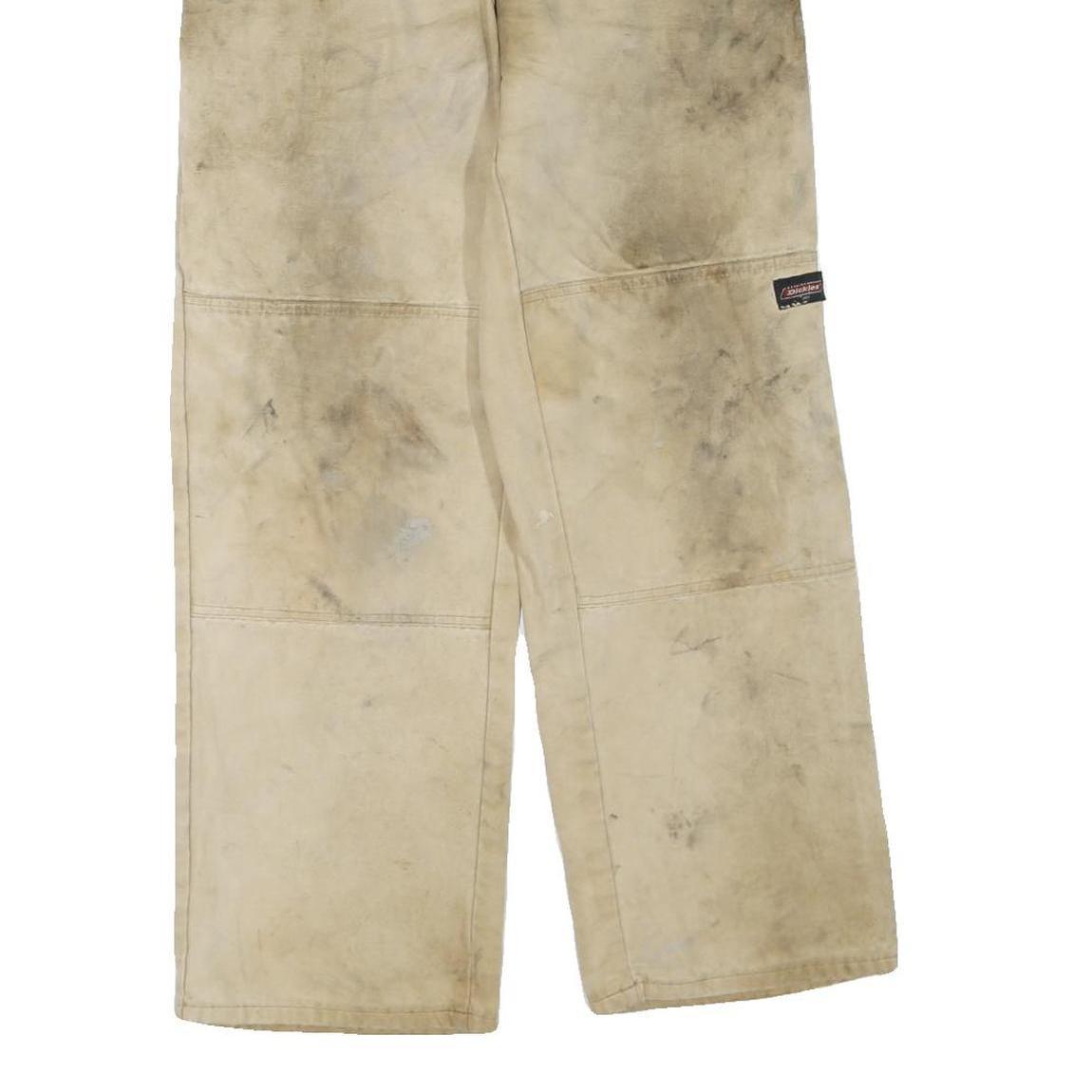 DICKIES Mens Cotton Blend Beige Regular Straight Trousers W30 L30 Workwear Zip