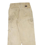 DICKIES Mens Cotton Blend Beige Regular Straight Trousers W30 L30 Workwear Zip