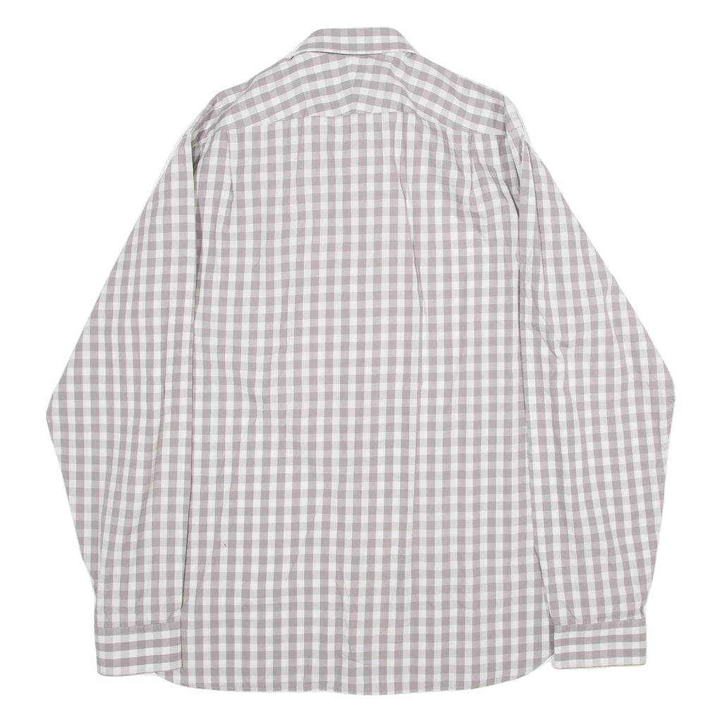 BEN SHERMAN Mens Shirt Grey Gingham Long Sleeve M