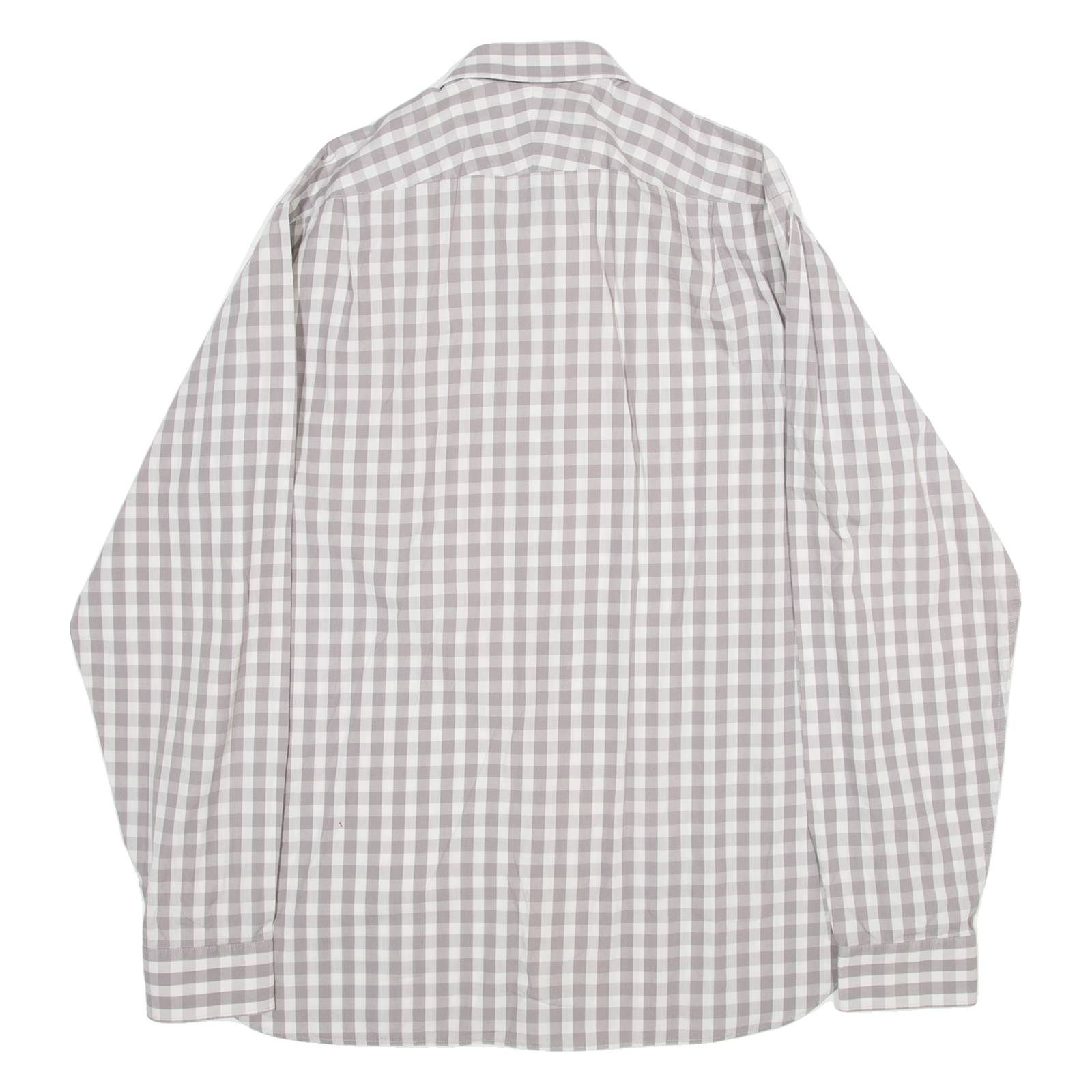BEN SHERMAN Mens Shirt Grey Gingham Long Sleeve M