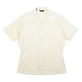 VELLION Mens Cream Plain Shirt L Button Pocket Casual Polyester Blend