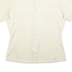 VELLION Mens Cream Plain Shirt L Button Pocket Casual Polyester Blend