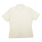 VELLION Mens Cream Plain Shirt L Button Pocket Casual Polyester Blend
