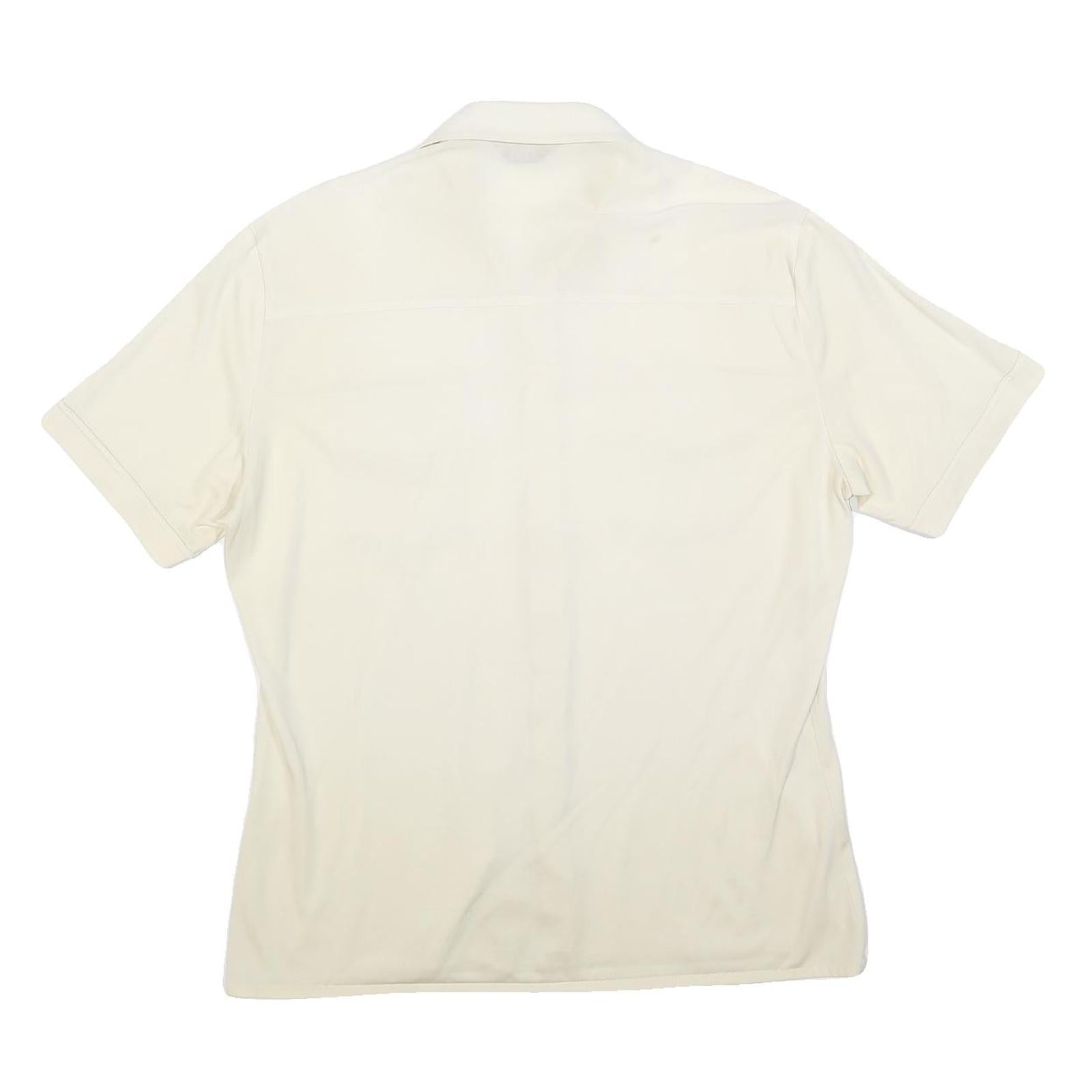 VELLION Mens Cream Plain Shirt L Button Pocket Casual Polyester Blend