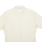 VELLION Mens Cream Plain Shirt L Button Pocket Casual Polyester Blend
