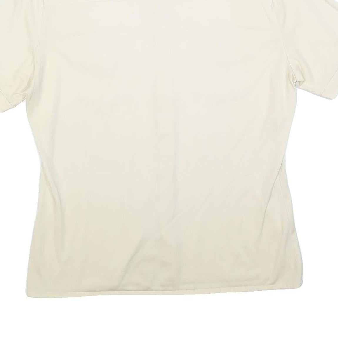 VELLION Mens Cream Plain Shirt L Button Pocket Casual Polyester Blend