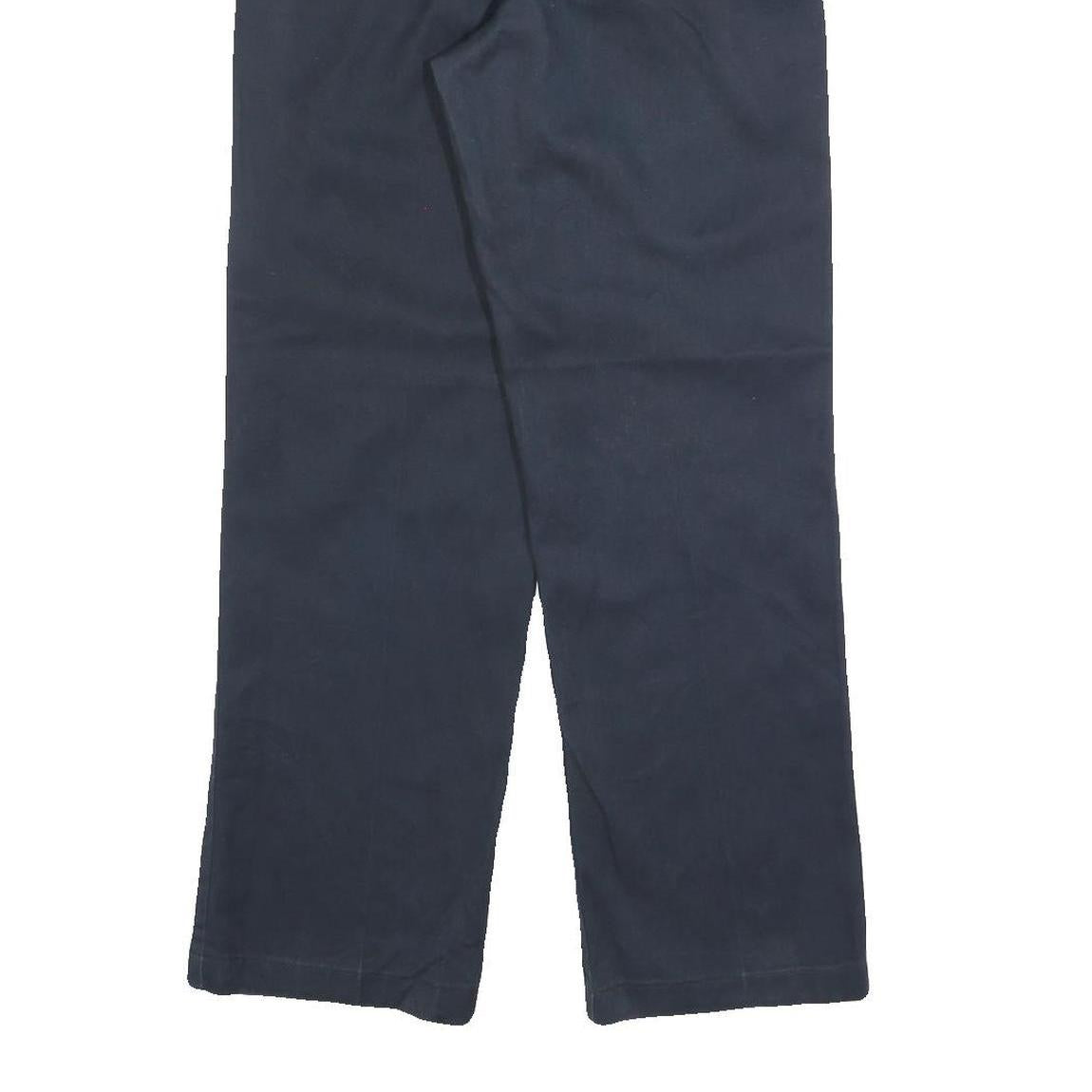 DICKIES Mens Regular Fit Navy Blue Cotton Blend Zip Trousers W28 L29 Workwear