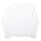 HUGO Womens White Sweatshirt M Crew Neck Cotton Blend Logo Print Casual Pullover