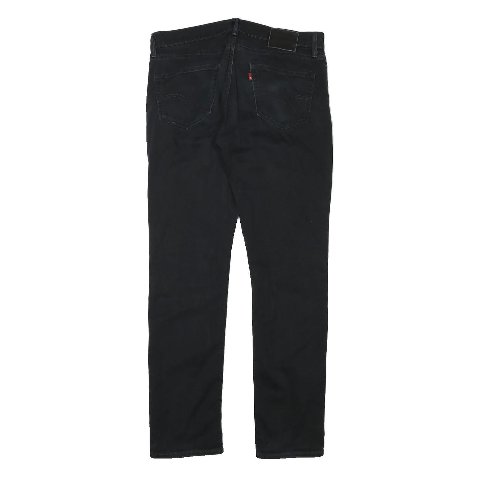 LEVI'S Mens Black Regular Fit Skinny Denim Jeans W34 L32 Classic Zip Closure