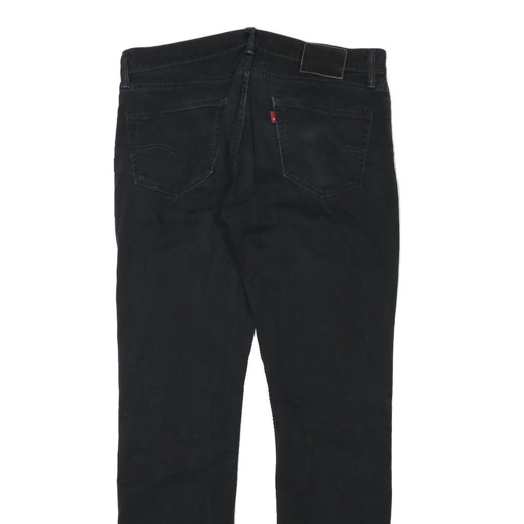 LEVI'S Mens Black Regular Fit Skinny Denim Jeans W34 L32 Classic Zip Closure