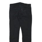 LEVI'S Mens Black Regular Fit Skinny Denim Jeans W34 L32 Classic Zip Closure