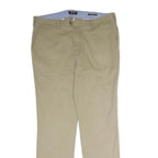 NAUTICA Womens Cotton Blend Beige Regular Fit Straight Leg Trousers W36 L32