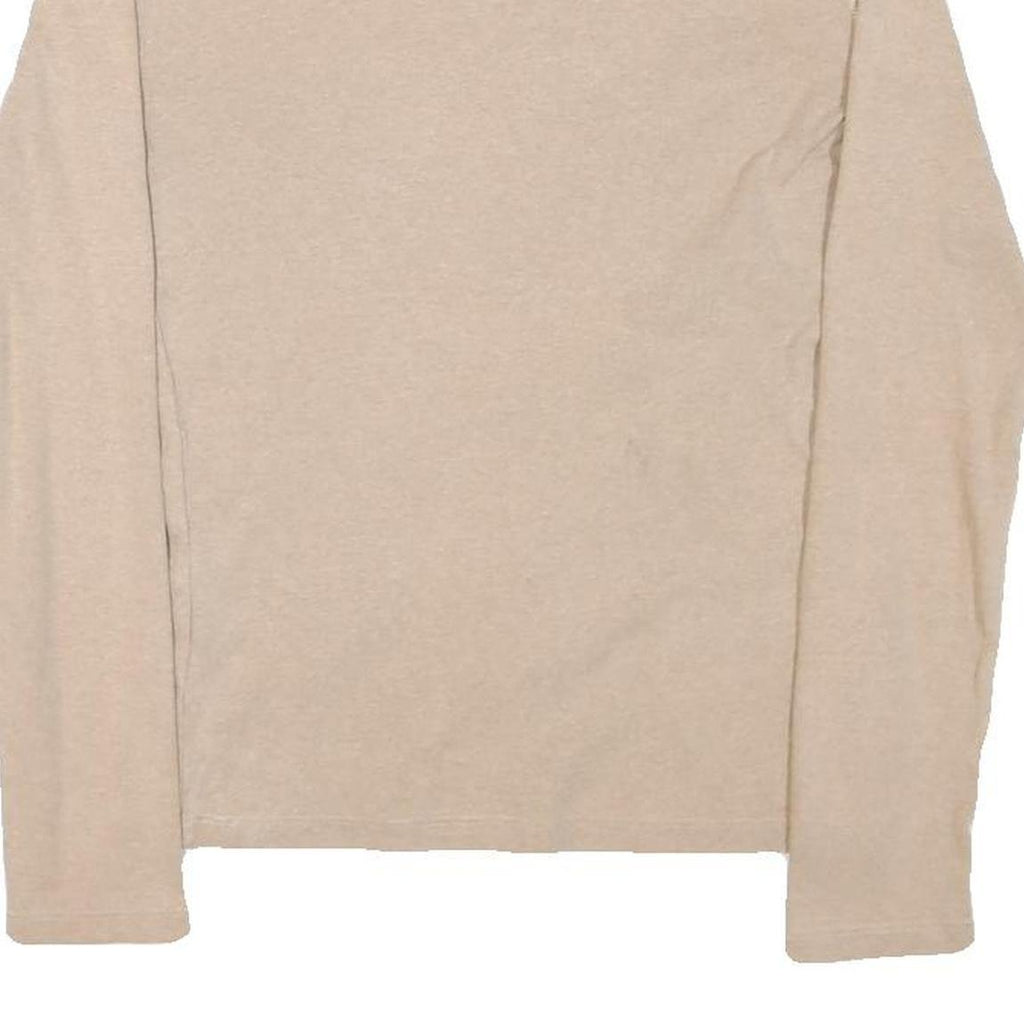 TOMMY HILFIGER Womens Beige V-Neck Plain Cotton Blend Jumper M Classic Fit