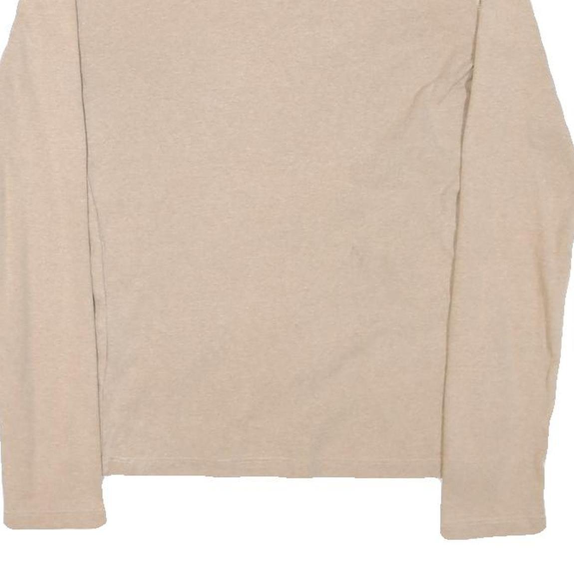 TOMMY HILFIGER Womens Beige V-Neck Plain Cotton Blend Jumper M Classic Fit