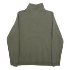 NIKE Womens Green 1/4 Zip S Sweatshirt Cotton Blend Casual Pullover