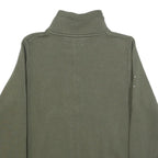 NIKE Womens Green 1/4 Zip S Sweatshirt Cotton Blend Casual Pullover