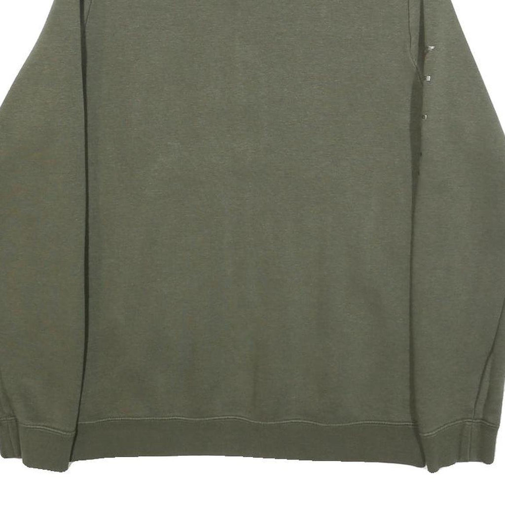 NIKE Womens Green 1/4 Zip S Sweatshirt Cotton Blend Casual Pullover