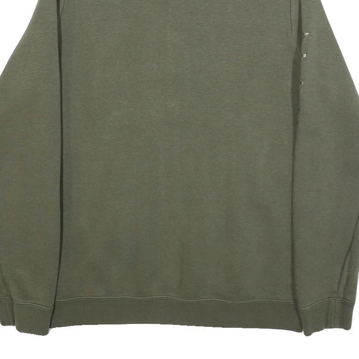 NIKE Womens Green 1/4 Zip S Sweatshirt Cotton Blend Casual Pullover