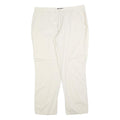 STEFANEL Womens Cotton Blend White Regular Straight Trousers W34 L28 Zip Closure