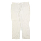 STEFANEL Womens Cotton Blend White Regular Straight Trousers W34 L28 Zip Closure