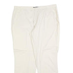 STEFANEL Womens Cotton Blend White Regular Straight Trousers W34 L28 Zip Closure