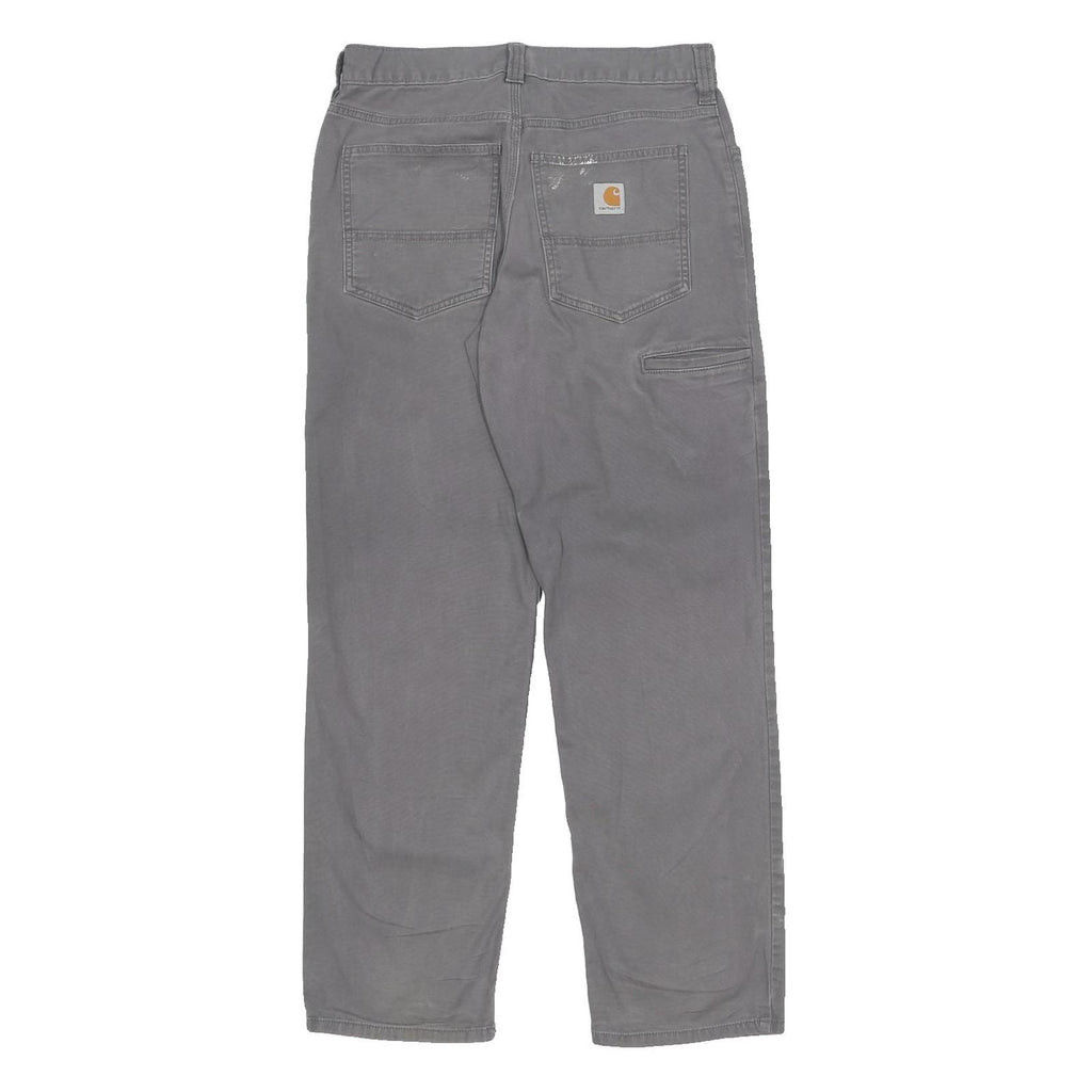 CARHARTT Mens Cotton Blend Grey Relaxed Straight Trousers W31 L32 Workwear