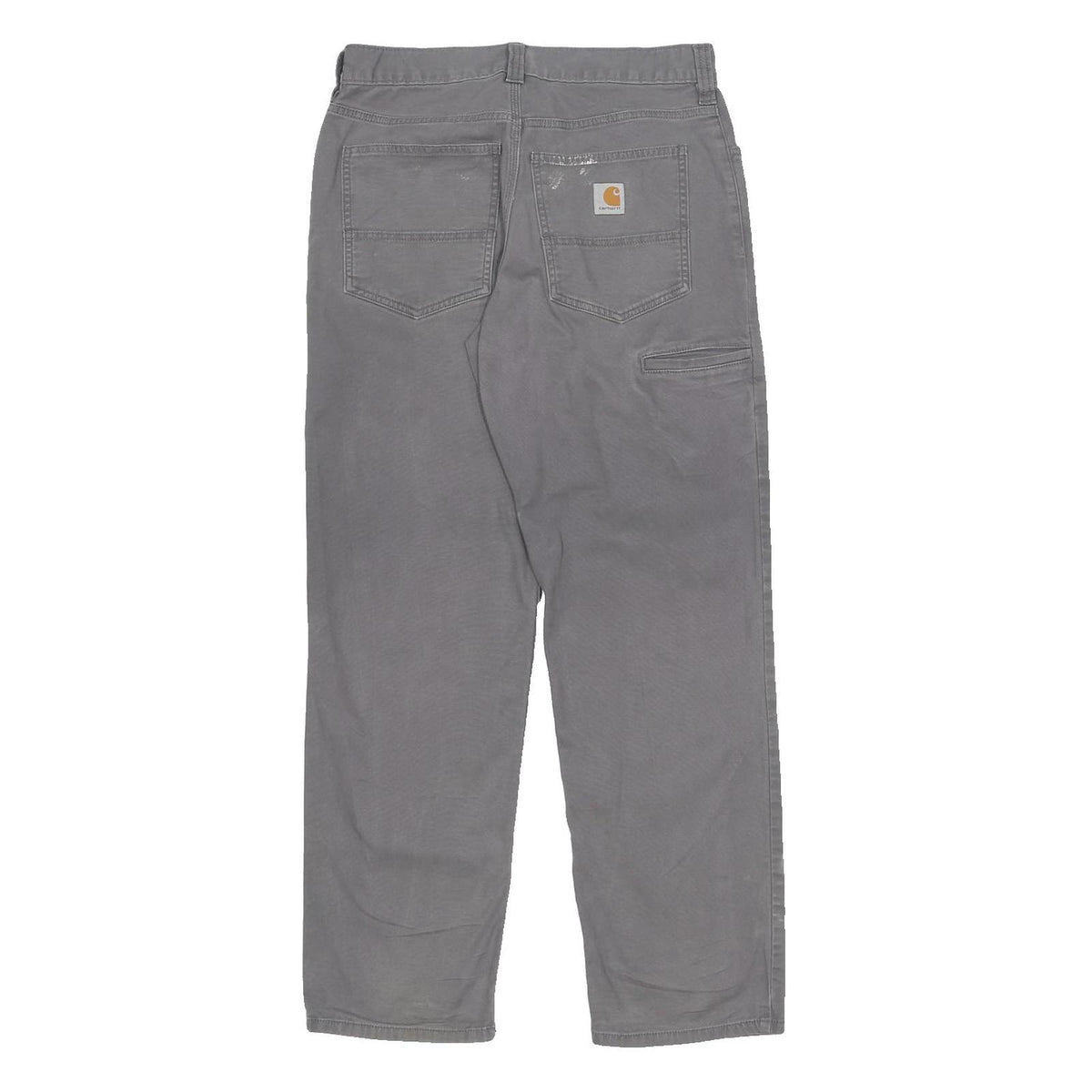 CARHARTT Mens Cotton Blend Grey Relaxed Straight Trousers W31 L32 Workwear
