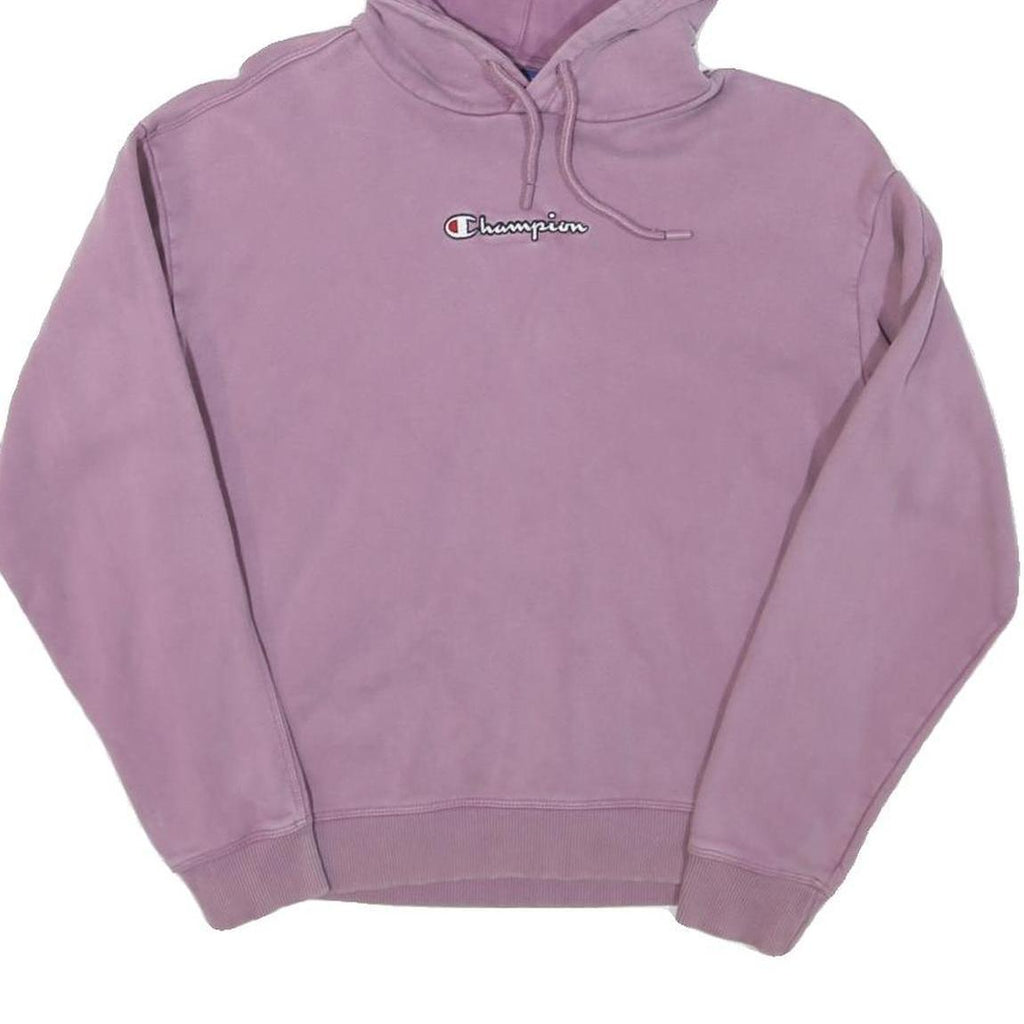 CHAMPION Womens Purple Hoodie S Classic Logo Cotton Blend Comfortable Fit
