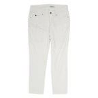 JECKERSON Mens White Cotton Woven Regular Fit Straight Trousers W30 L28 Zip