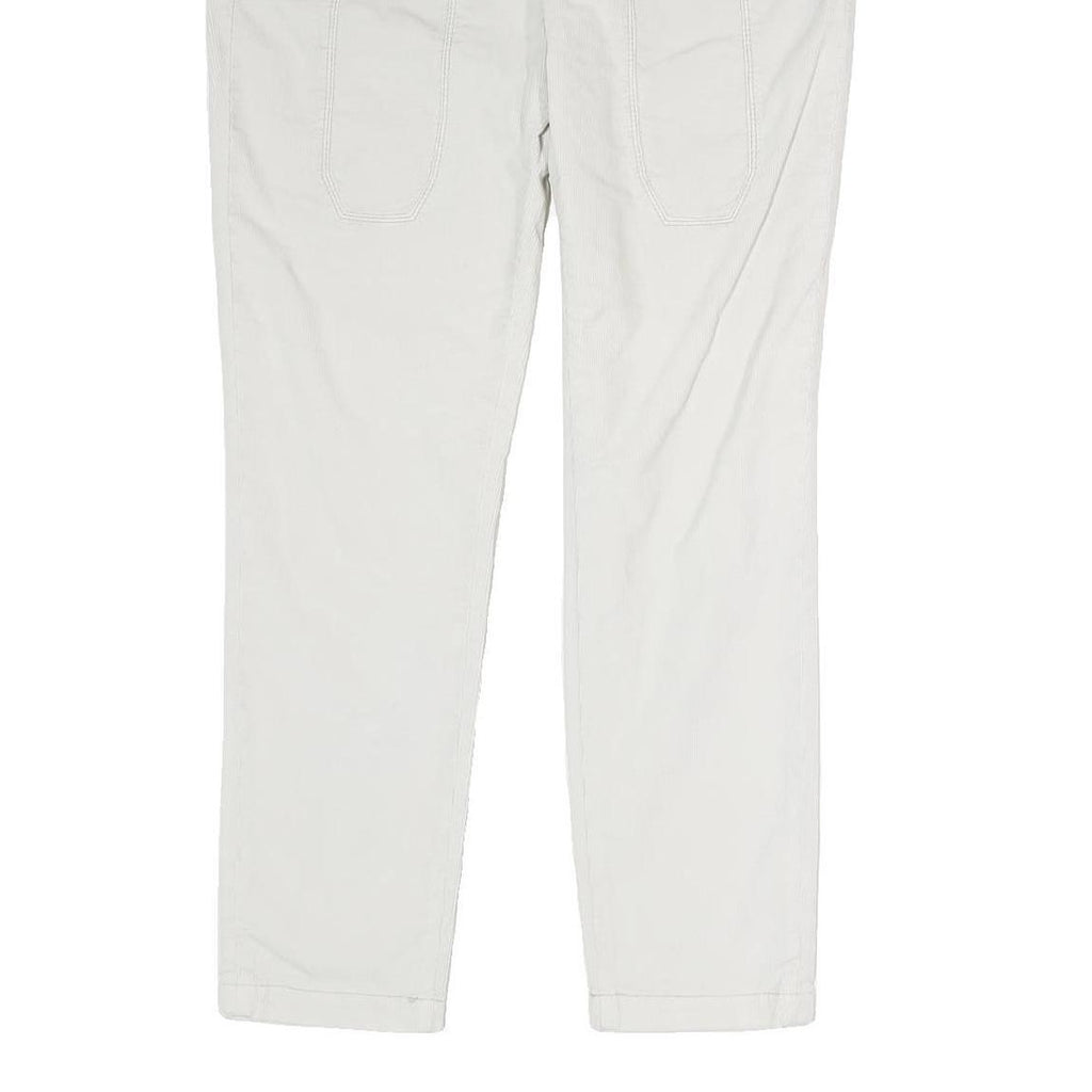 JECKERSON Mens White Cotton Woven Regular Fit Straight Trousers W30 L28 Zip