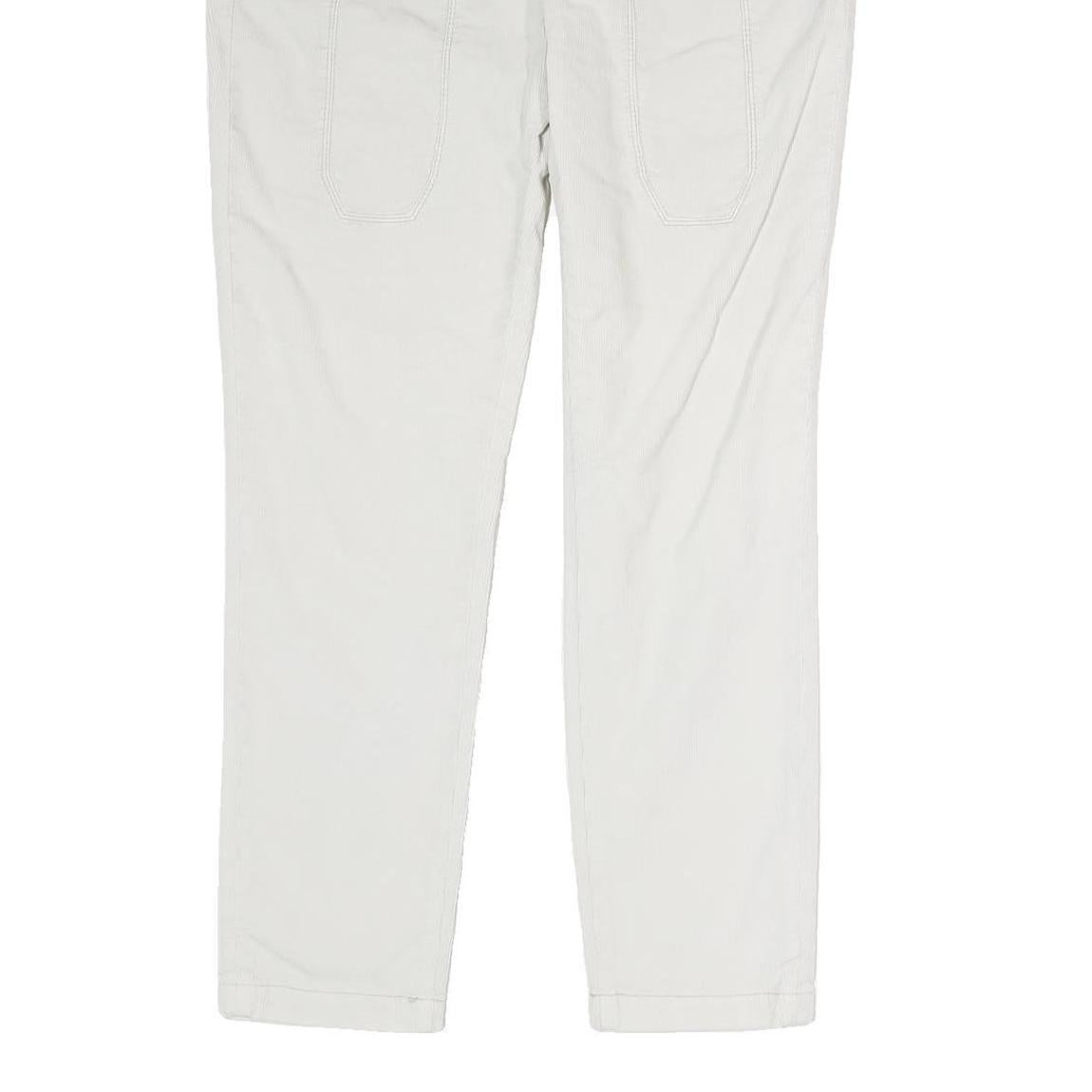 JECKERSON Mens White Cotton Woven Regular Fit Straight Trousers W30 L28 Zip