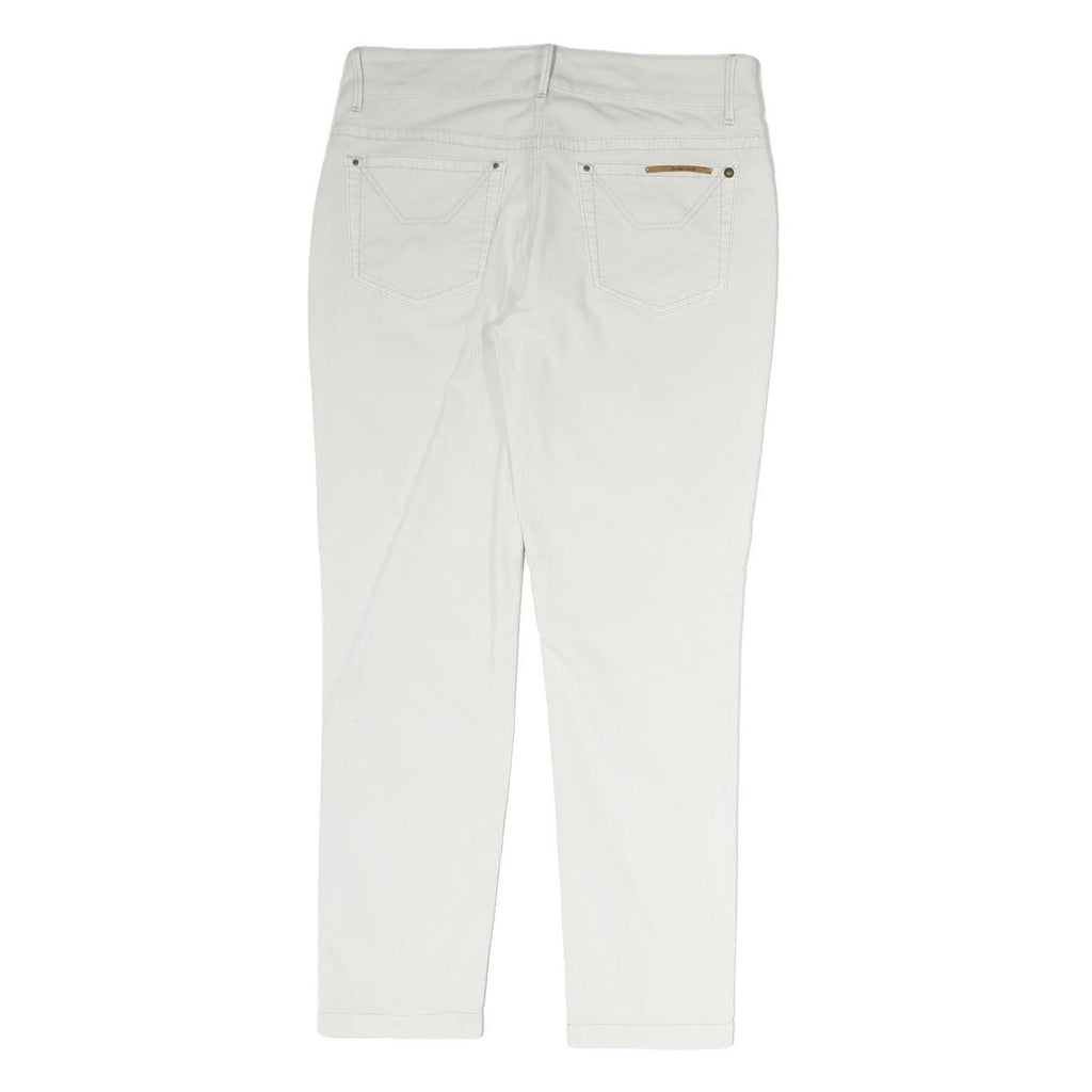 JECKERSON Mens White Cotton Woven Regular Fit Straight Trousers W30 L28 Zip