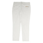 JECKERSON Mens White Cotton Woven Regular Fit Straight Trousers W30 L28 Zip
