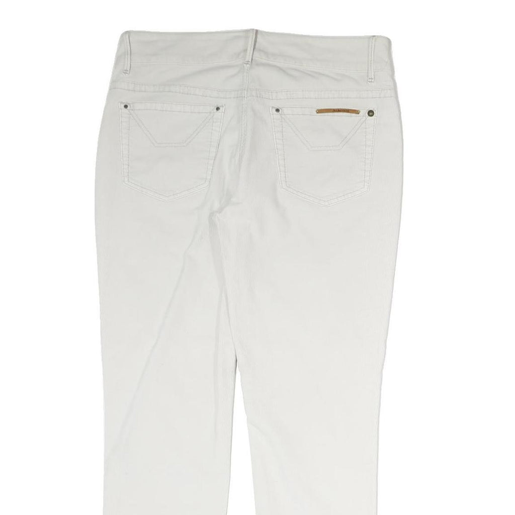 JECKERSON Mens White Cotton Woven Regular Fit Straight Trousers W30 L28 Zip