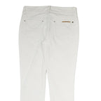 JECKERSON Mens White Cotton Woven Regular Fit Straight Trousers W30 L28 Zip