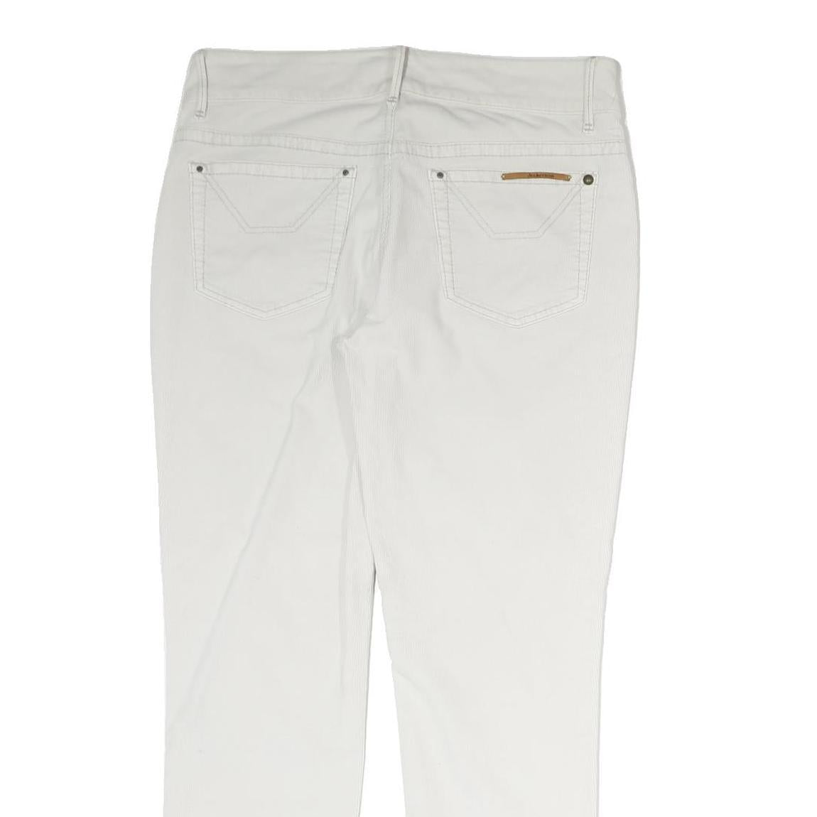 JECKERSON Mens White Cotton Woven Regular Fit Straight Trousers W30 L28 Zip