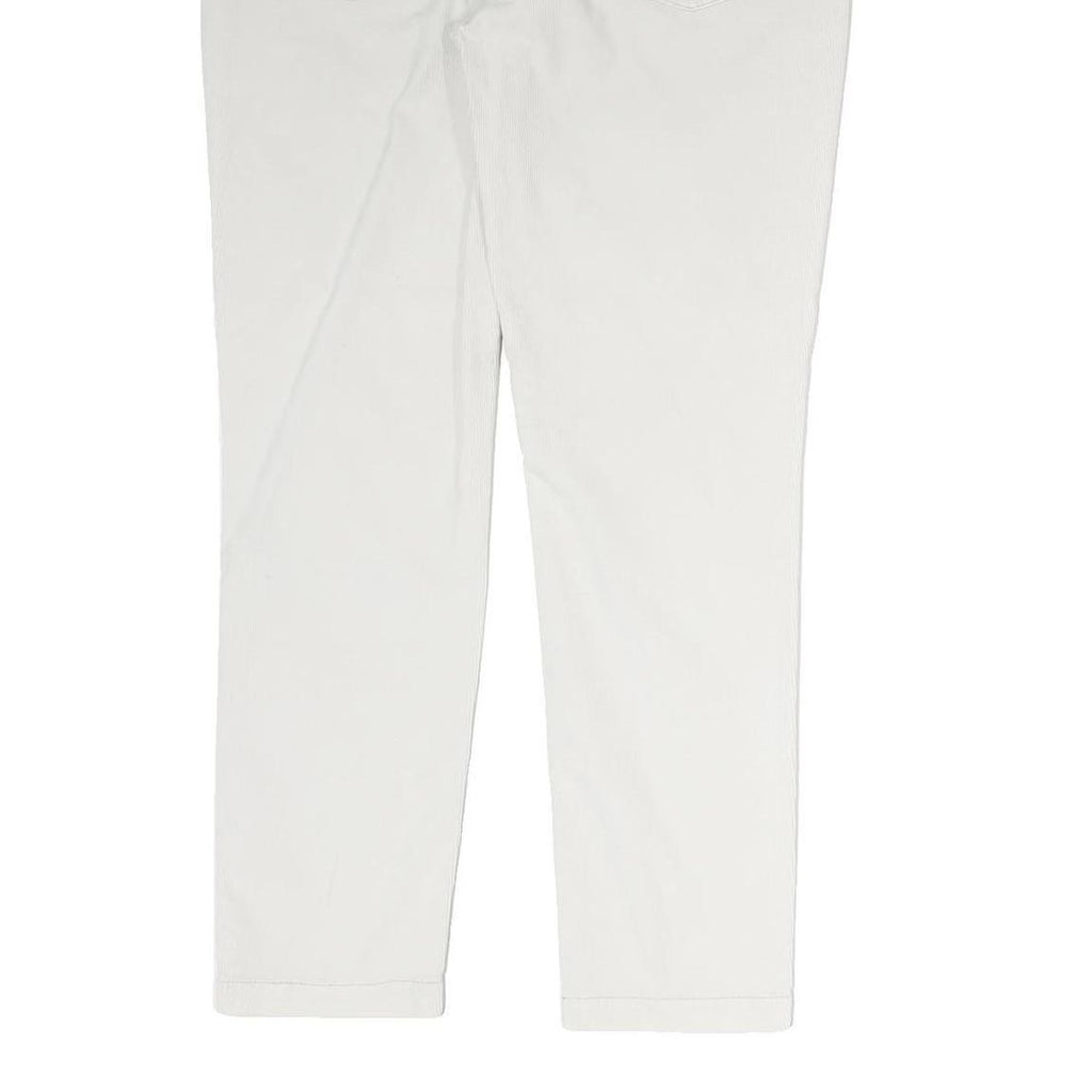 JECKERSON Mens White Cotton Woven Regular Fit Straight Trousers W30 L28 Zip