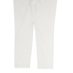 JECKERSON Mens White Cotton Woven Regular Fit Straight Trousers W30 L28 Zip