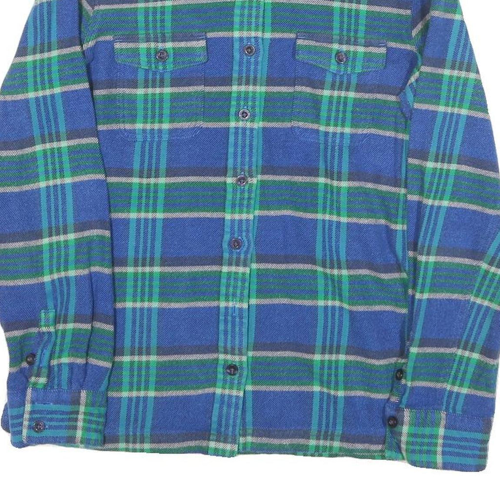 PATAGONIA Womens Blue & Green Checked Shirt UK 6 Long Sleeve Button Front Casual