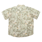 DAVID TAYLOR Mens Beige & Cream Floral Cotton Blend Shirt L Summer Casual Button