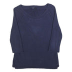 TOMMY HILFIGER Womens Navy Plain Cotton Pullover Crew Neck Jumper S Casual