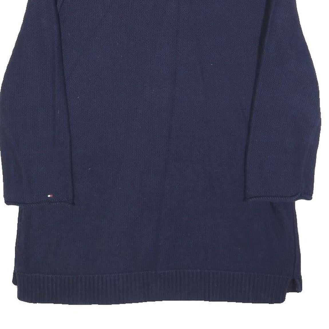 TOMMY HILFIGER Womens Navy Plain Cotton Pullover Crew Neck Jumper S Casual