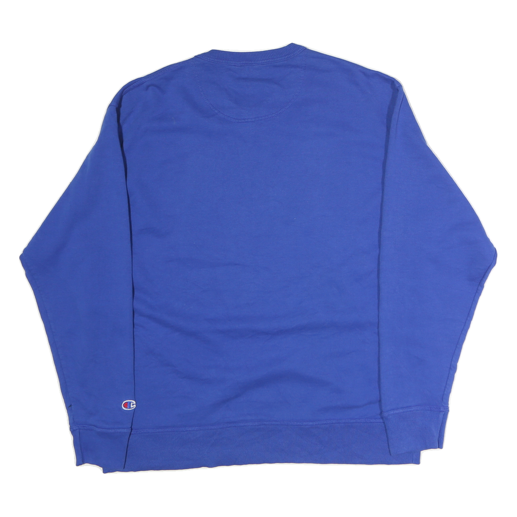 CHAMPION Mens Blue Crew Neck XL Cotton Sweatshirt Pullover Classic Logo