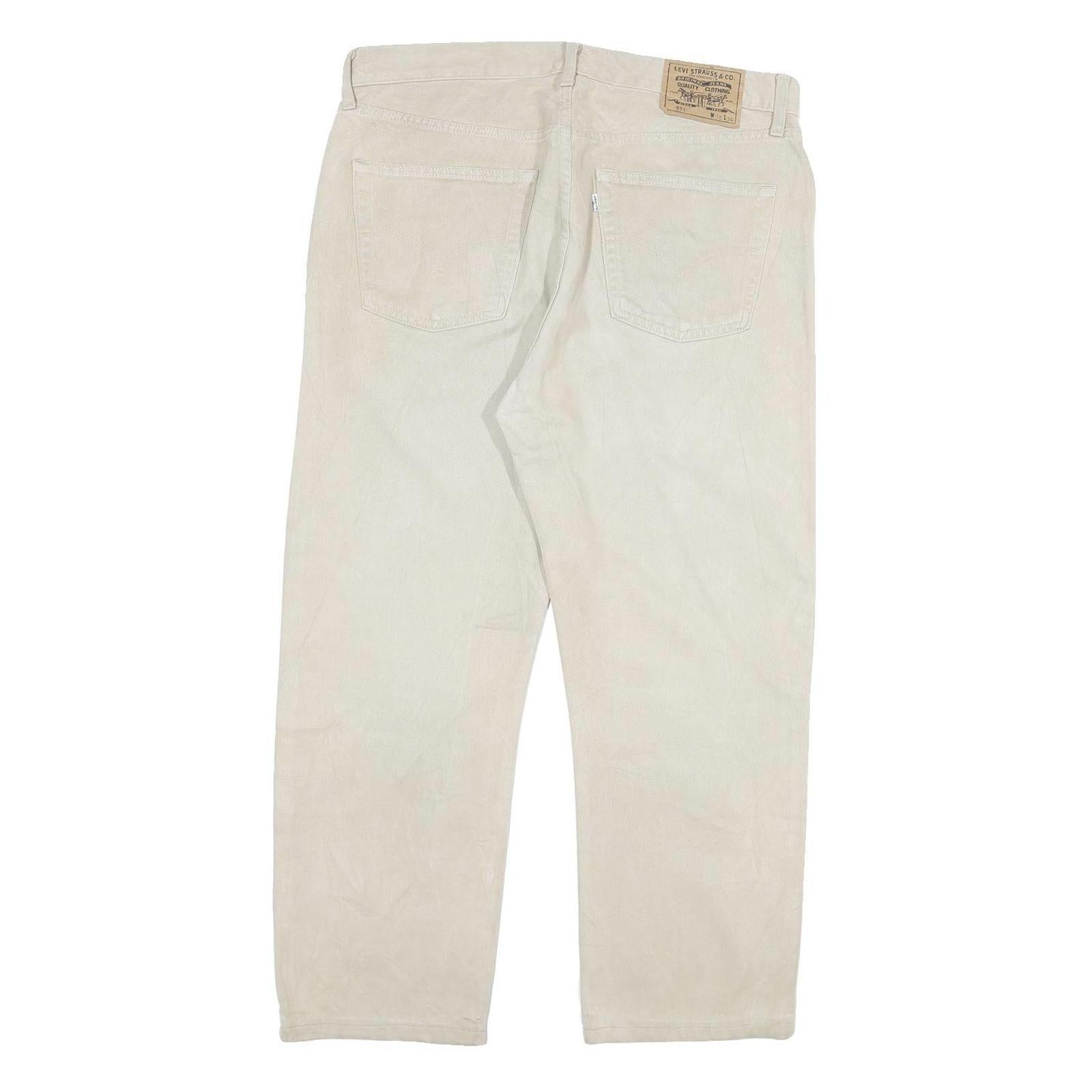 LEVI'S 551 Mens Jeans Beige Regular Straight Denim W34 L25 Casual Button Fly